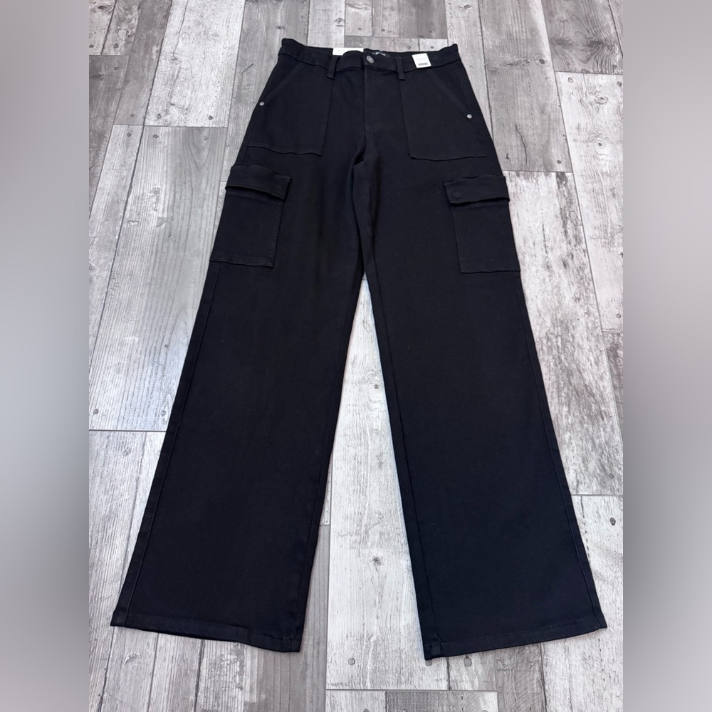 Judy Blue Los Angeles Cargo Pants 11/30 Black High Waist Wide Leg Women’s NEW